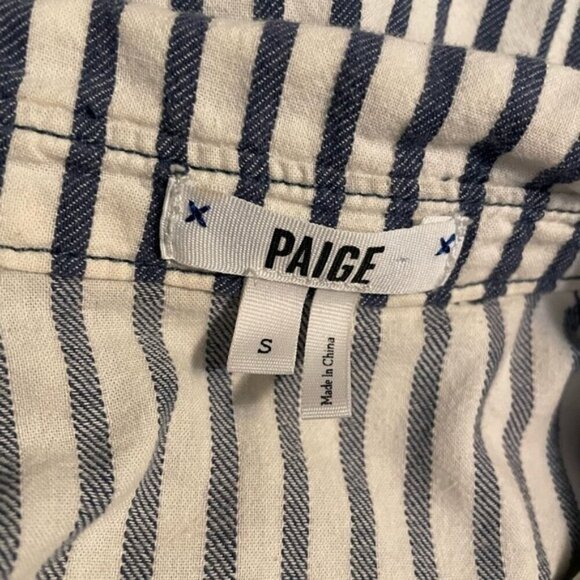 COPY Paige Striped Button Up Shirt Size Small - Picture 6 of 8